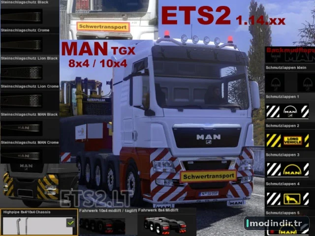 MAN TGX 8×4 und 10×4 lift