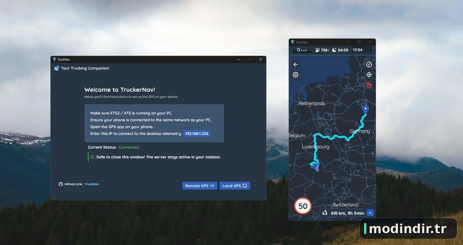 TruckNav v0.3.2 – External Second-Screen GPS [ETS2 & ATS] [All DLC Supported]