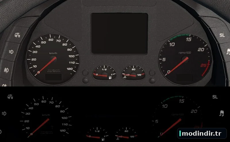 Iveco Hi-Way realistic tachometer to 2500 rpm