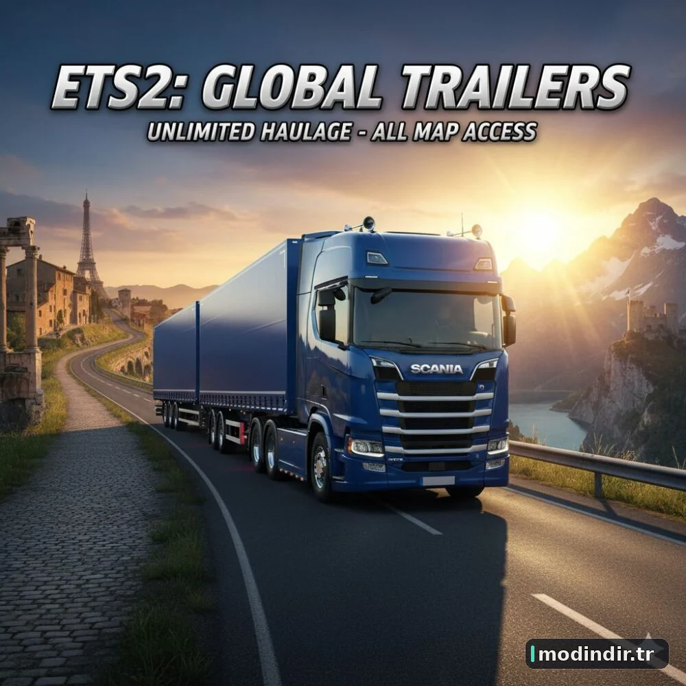 🚛 Unlock Double/B-double/HCT trailers for all maps (DLC Trailers included) [ETS2 1.59+] 🌍
