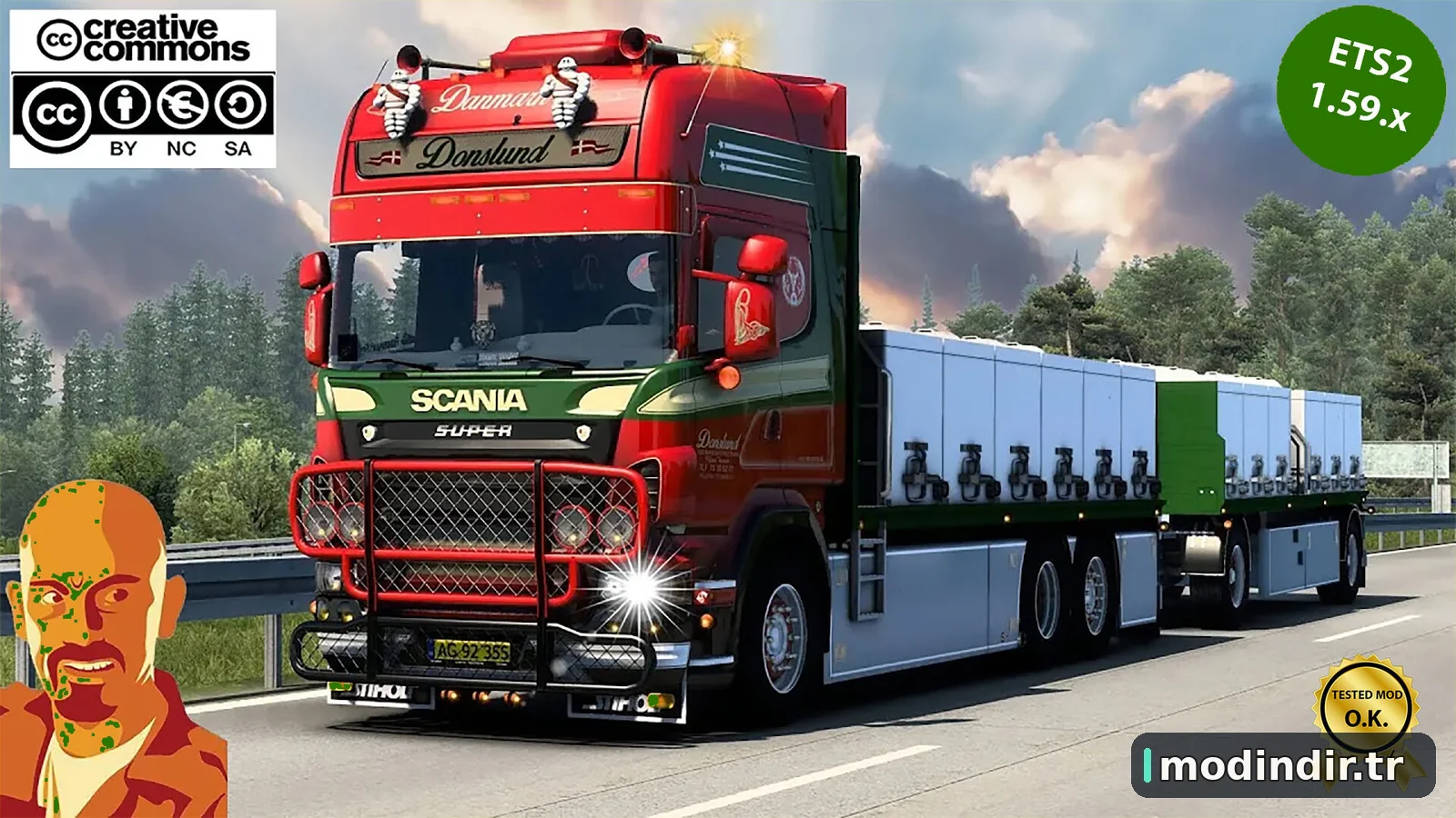 SCANIA R560 DONSLUND + TRAILER v6.0 ETS2 1.59.x