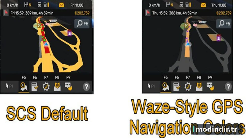Waze Style GPS Navigation Colors Realistic Dark Mode V2.3