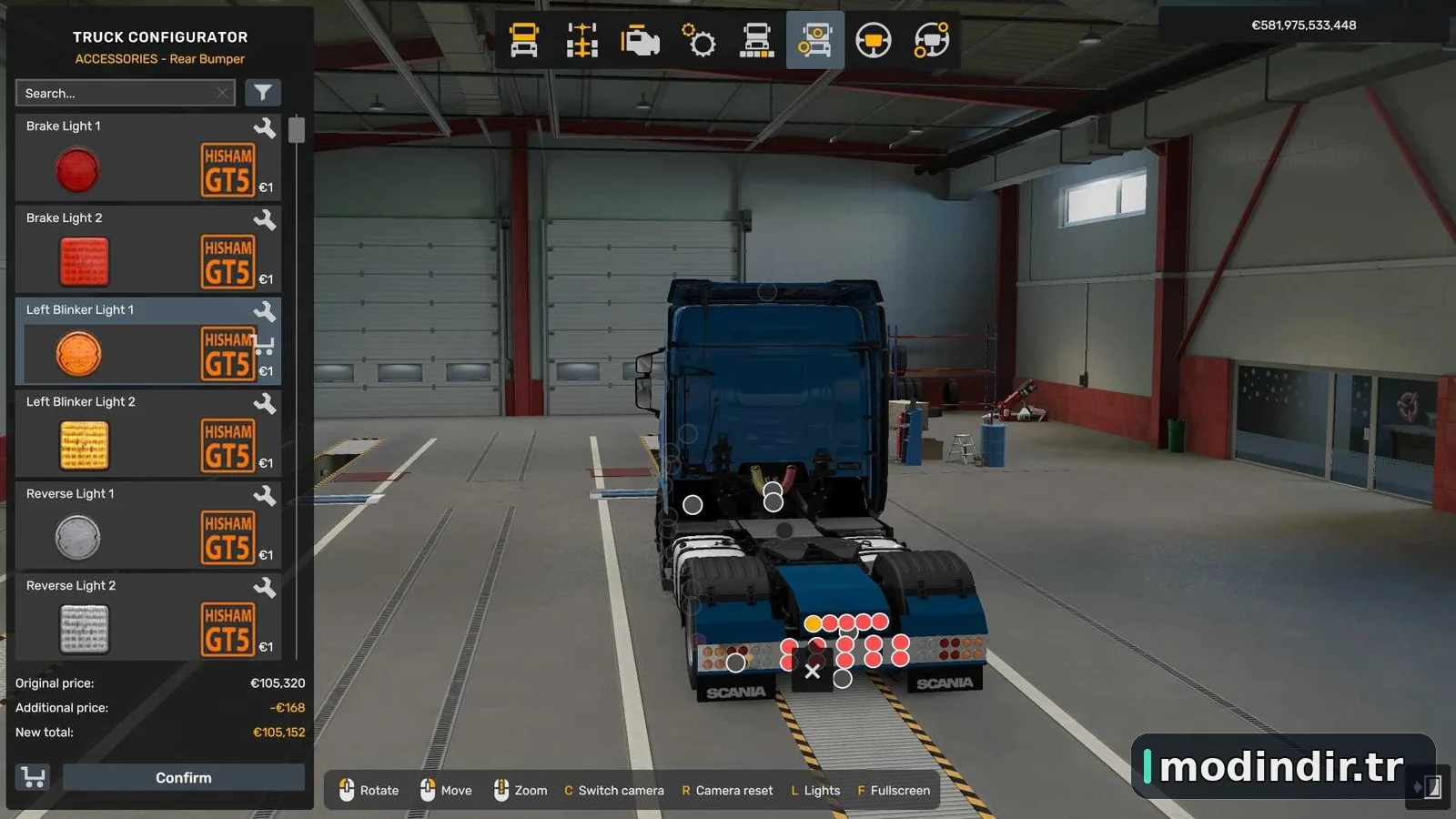 Scania NG S/R Rear Bumper Tuning Lights Pack v1.59