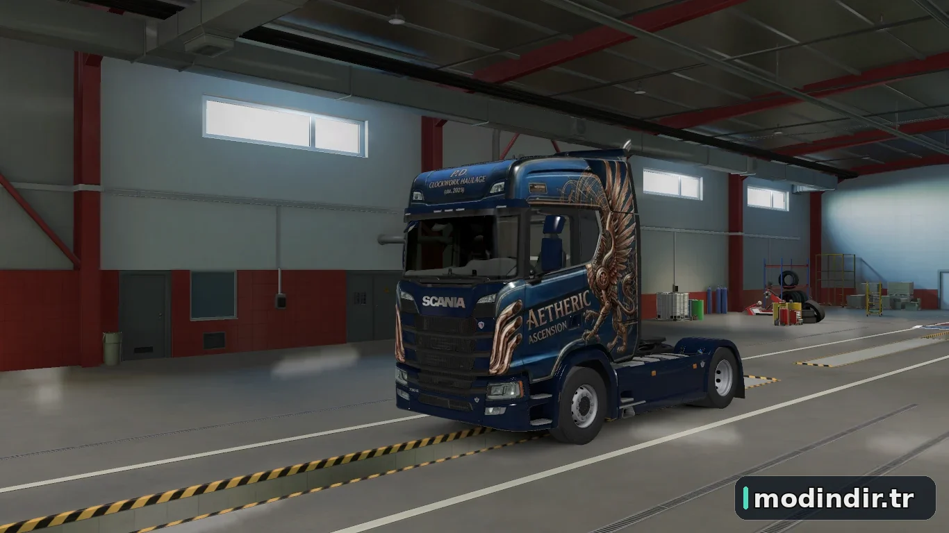 Blue Phoenix paintjob for scania ETS2 v1.35-1.60