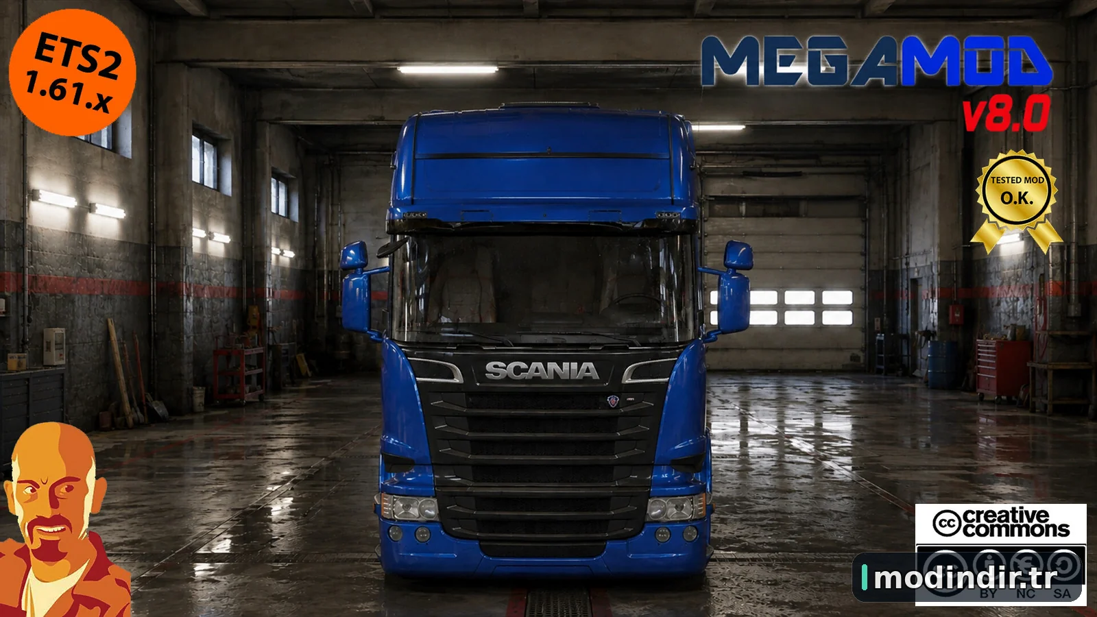 SCANIA MEGAMOD v8.0 ETS2 1.60-1.61.x WITH CONTAINERS CARGO