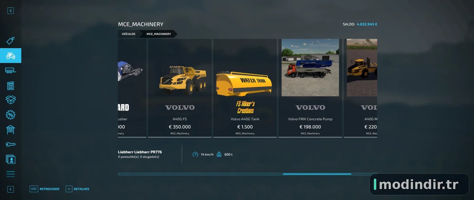WATER TANK FOR VOLVO A40G SEMI V1.0