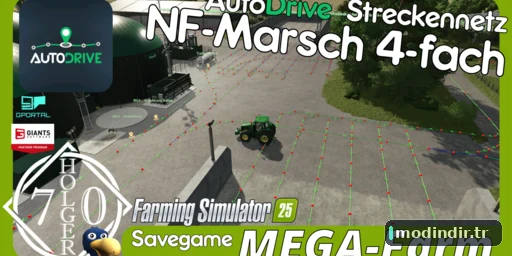 Route network for the savegame MEGA-Farm NF-Marsch 4-fach V1.1