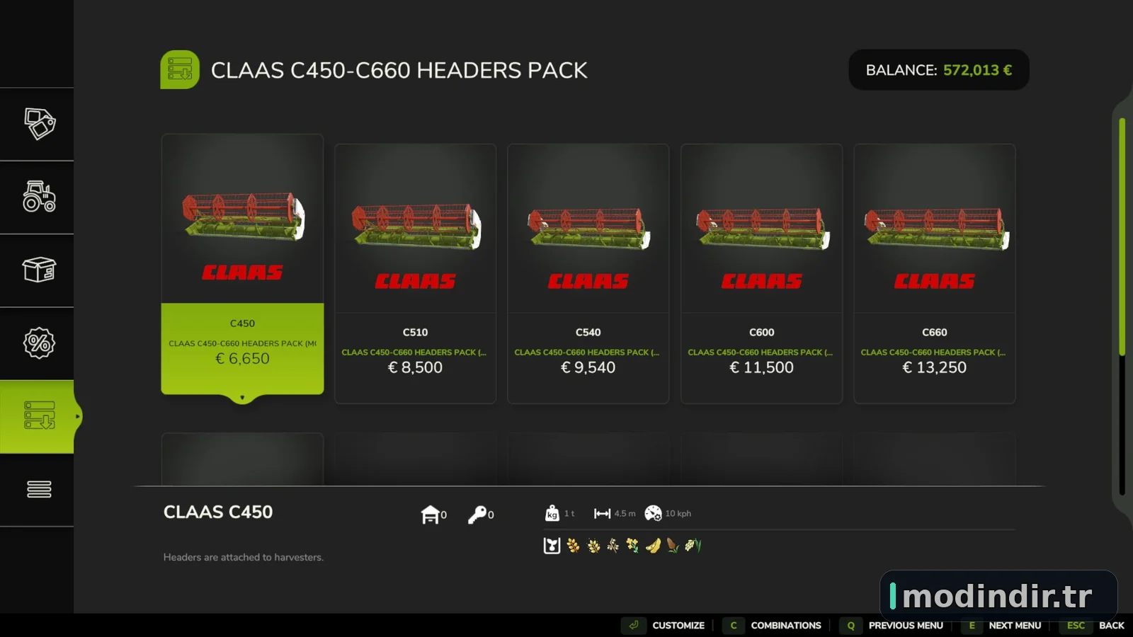 Claas C450-C600 Pack V1.0